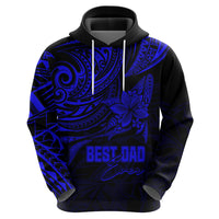 Custom Fathers Day Polynesian Hoodie Best Dad Ever Blue LT7 - Polynesian Pride