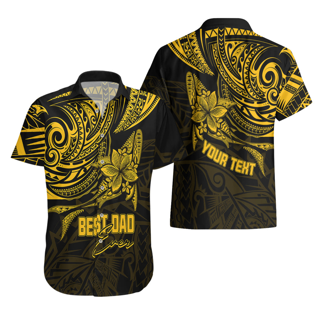 Personalised Father's Day Polynesian Hawaiian Shirt Best Dad Ever - Gold LT7 - Polynesian Pride