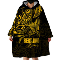 Personalised Father's Day Polynesian Wearable Blanket Hoodie Best Dad Ever - Gold LT7 - Polynesian Pride