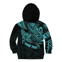 Personalised Father's Day Polynesian Kid Hoodie Best Dad Ever - Turquoise LT7 - Polynesian Pride