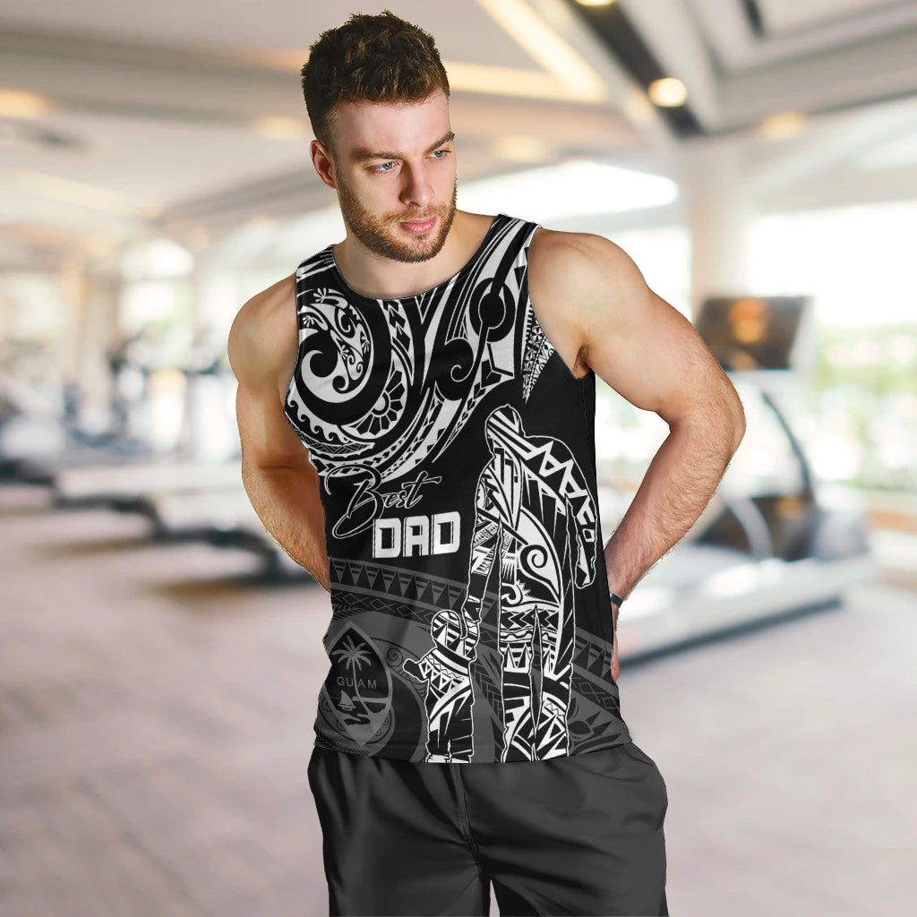 Personalised Father's Day Guam Men Tank Top Polynesian Dad & Kid LT7 - Polynesian Pride
