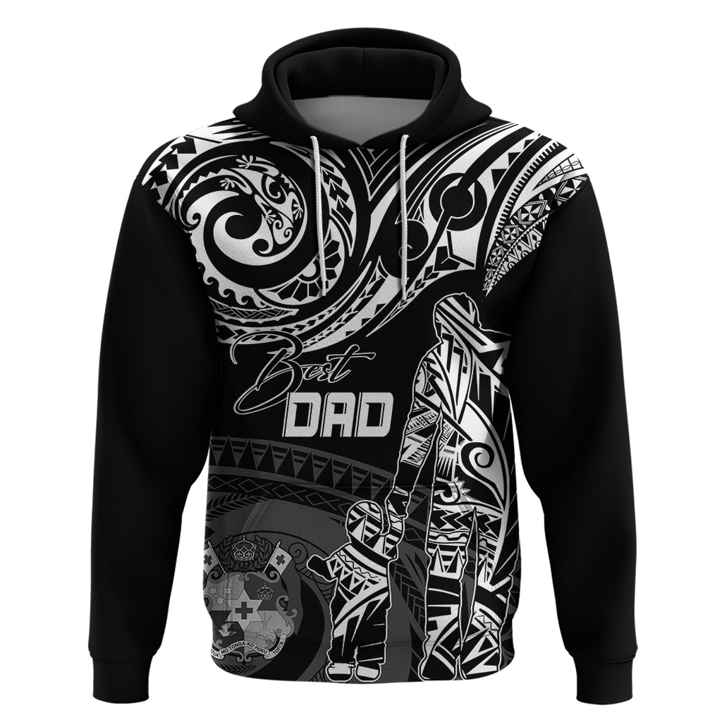 Custom Fathers Day Tonga Hoodie Polynesian Dad & Kid LT7 Pullover Hoodie Black - Polynesian Pride