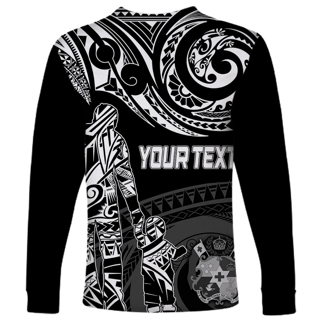 Personalised Father's Day Tonga Long Sleeve Shirt Polynesian Dad & Kid LT7 - Polynesian Pride