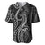 Polynesia Plumeria Lei Baseball Jersey Black Curves Motif