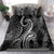 Polynesia Plumeria Lei Bedding Set Black Curves Motif