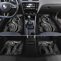 Polynesia Plumeria Lei Car Mats Black Curves Motif