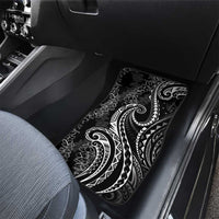 Polynesia Plumeria Lei Car Mats Black Curves Motif