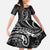 Polynesia Plumeria Lei Family Matching Off Shoulder Maxi Dress and Hawaiian Shirt Black Curves Motif