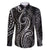 Polynesia Plumeria Lei Family Matching Short Sleeve Bodycon Dress and Hawaiian Shirt Black Curves Motif