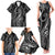 Polynesia Plumeria Lei Family Matching Tank Maxi Dress and Hawaiian Shirt Black Curves Motif