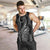Polynesia Plumeria Lei Men Tank Top Black Curves Motif