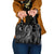 Polynesia Plumeria Lei Shoulder Handbag Black Curves Motif