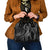 Polynesia Plumeria Lei Shoulder Handbag Black Curves Motif