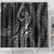 Polynesia Plumeria Lei Shower Curtain Black Curves Motif