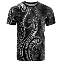 Polynesia Plumeria Lei T Shirt Black Curves Motif