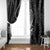 Polynesia Plumeria Lei Window Curtain Black Curves Motif