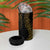 Polynesia Plumeria Lei 4 in 1 Can Cooler Tumbler Black Gold Curves Motif