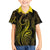 Polynesia Plumeria Lei Family Matching Tank Maxi Dress and Hawaiian Shirt Black Gold Curves Motif
