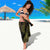 Polynesia Plumeria Lei Sarong Black Gold Curves Motif