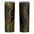 Polynesia Plumeria Lei Skinny Tumbler Black Gold Curves Motif