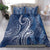 Polynesia Plumeria Lei Bedding Set Navy Blue Curves Motif