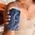 Polynesia Plumeria Lei 4 in 1 Can Cooler Tumbler Navy Blue Curves Motif