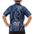 Polynesia Plumeria Lei Family Matching Mermaid Dress and Hawaiian Shirt Navy Blue Curves Motif