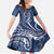 Polynesia Plumeria Lei Family Matching Off Shoulder Maxi Dress and Hawaiian Shirt Navy Blue Curves Motif