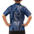 Polynesia Plumeria Lei Family Matching Tank Maxi Dress and Hawaiian Shirt Navy Blue Curves Motif