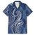 Polynesia Plumeria Lei Family Matching Tank Maxi Dress and Hawaiian Shirt Navy Blue Curves Motif