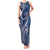 Polynesia Plumeria Lei Family Matching Tank Maxi Dress and Hawaiian Shirt Navy Blue Curves Motif