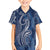 Polynesia Plumeria Lei Family Matching Tank Maxi Dress and Hawaiian Shirt Navy Blue Curves Motif