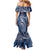 Polynesia Plumeria Lei Mermaid Dress Navy Blue Curves Motif