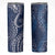 Polynesia Plumeria Lei Skinny Tumbler Navy Blue Curves Motif