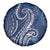 Polynesia Plumeria Lei Spare Tire Cover Navy Blue Curves Motif