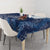 Polynesia Plumeria Lei Tablecloth Navy Blue Curves Motif