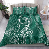 Polynesia Plumeria Lei Bedding Set Sage Green Curves Motif