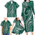 Polynesia Plumeria Lei Family Matching Long Sleeve Bodycon Dress and Hawaiian Shirt Sage Green Curves Motif