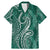 Polynesia Plumeria Lei Family Matching Mermaid Dress and Hawaiian Shirt Sage Green Curves Motif