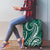 Polynesia Plumeria Lei Luggage Cover Sage Green Curves Motif