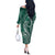 Polynesia Plumeria Lei Off The Shoulder Long Sleeve Dress Sage Green Curves Motif