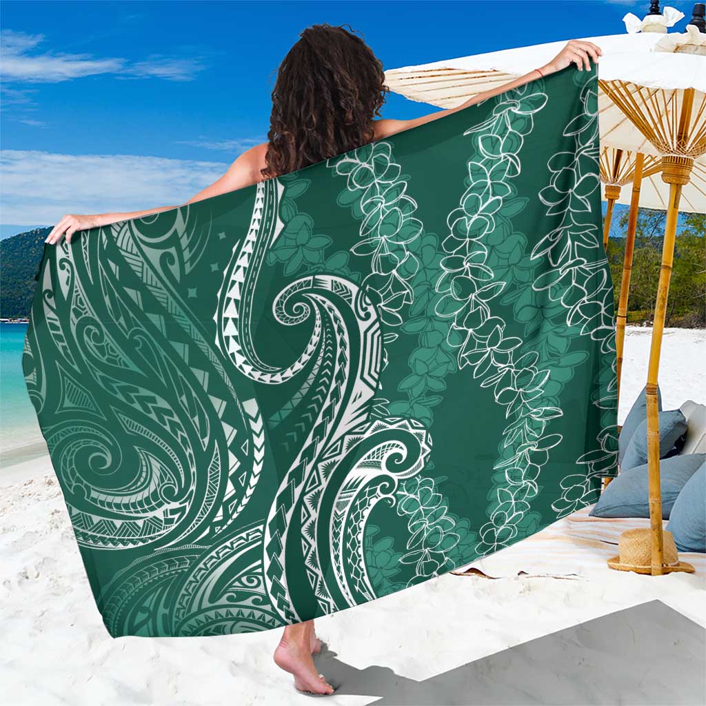 Polynesia Plumeria Lei Sarong Sage Green Curves Motif