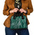 Polynesia Plumeria Lei Shoulder Handbag Sage Green Curves Motif