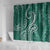 Polynesia Plumeria Lei Shower Curtain Sage Green Curves Motif