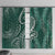 Polynesia Plumeria Lei Window Curtain Sage Green Curves Motif