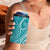 Polynesia Plumeria Lei 4 in 1 Can Cooler Tumbler Teal Curves Motif