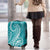 Polynesia Plumeria Lei Luggage Cover Teal Curves Motif