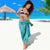 Polynesia Plumeria Lei Sarong Teal Curves Motif
