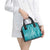 Polynesia Plumeria Lei Shoulder Handbag Teal Curves Motif