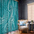 Polynesia Plumeria Lei Window Curtain Teal Curves Motif
